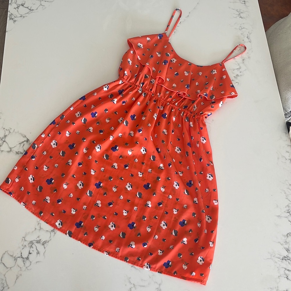 Soprano Women’s Orange Floral Sundress, Medium